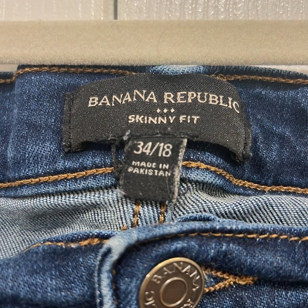 Banana Republic Factory New House Mr. Skinny Dark Wash Denim Jeans Size 34/18 - Picture 3 of 5